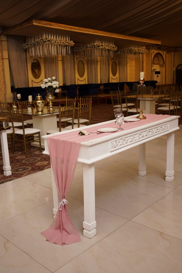 Blush Pink Chiffon Table Runner – 10ft Fabric, Ideal for Weddings, Parties, and Home Decor - Image 6