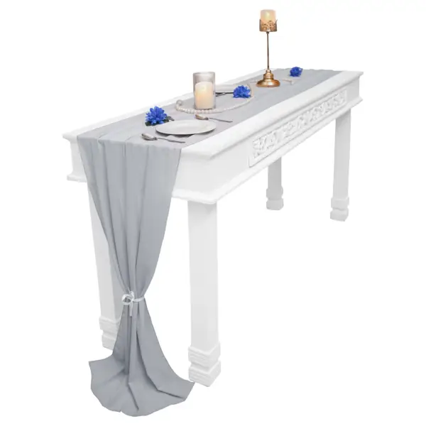 Gray Chiffon Table Runner